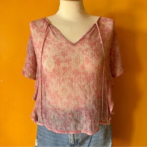 Kate Spade Pink Boho Poncho Top Blouse - Size 4
